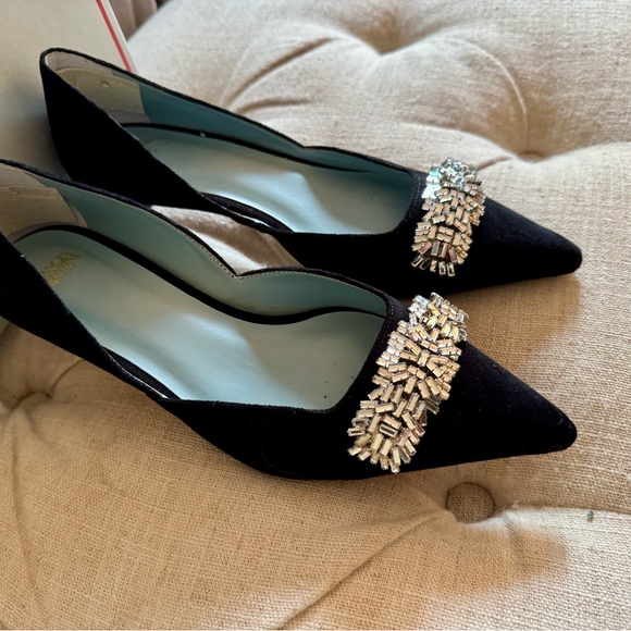 Frances Valentine Black Heels with Silver Embellishments - Picture 4 of 8